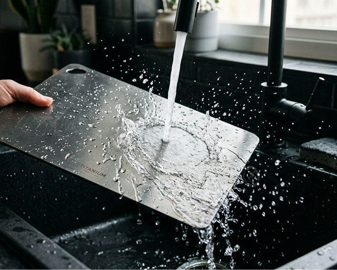 Titanium board in use
